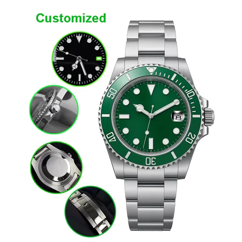 88A Store 40mm Men's Automatic Movement 904l Stainless Steel Customized Watches