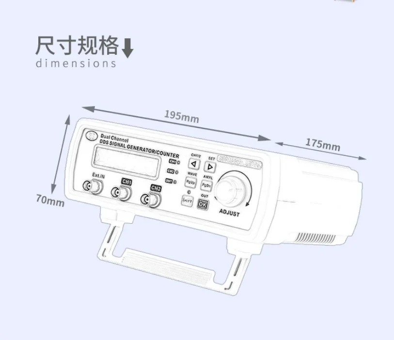 MHS-5200A 25MHz Dual‑channel DDS Signal Generator – Arbitrary Waveform, Frequency Meter for Lab & Teaching