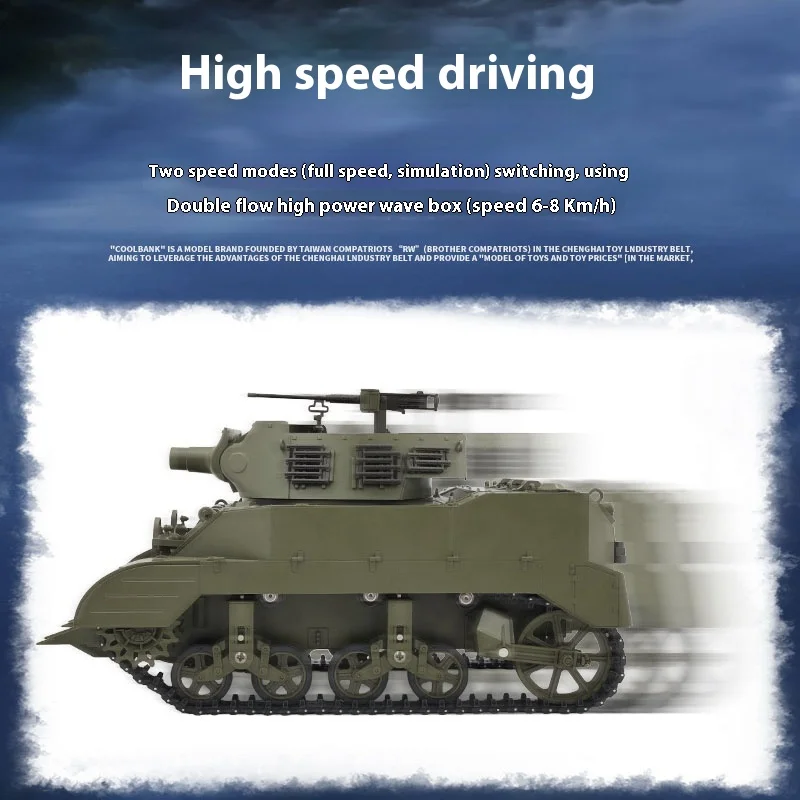 จำลองอเมริกัน M8 ปืนใหญ่ขับเคลื่อนด้วยตนเอง 1:16 รีโมทคอนโทรลขนาดเต็มความเร็วสูงทหารรถถังของเล่น
