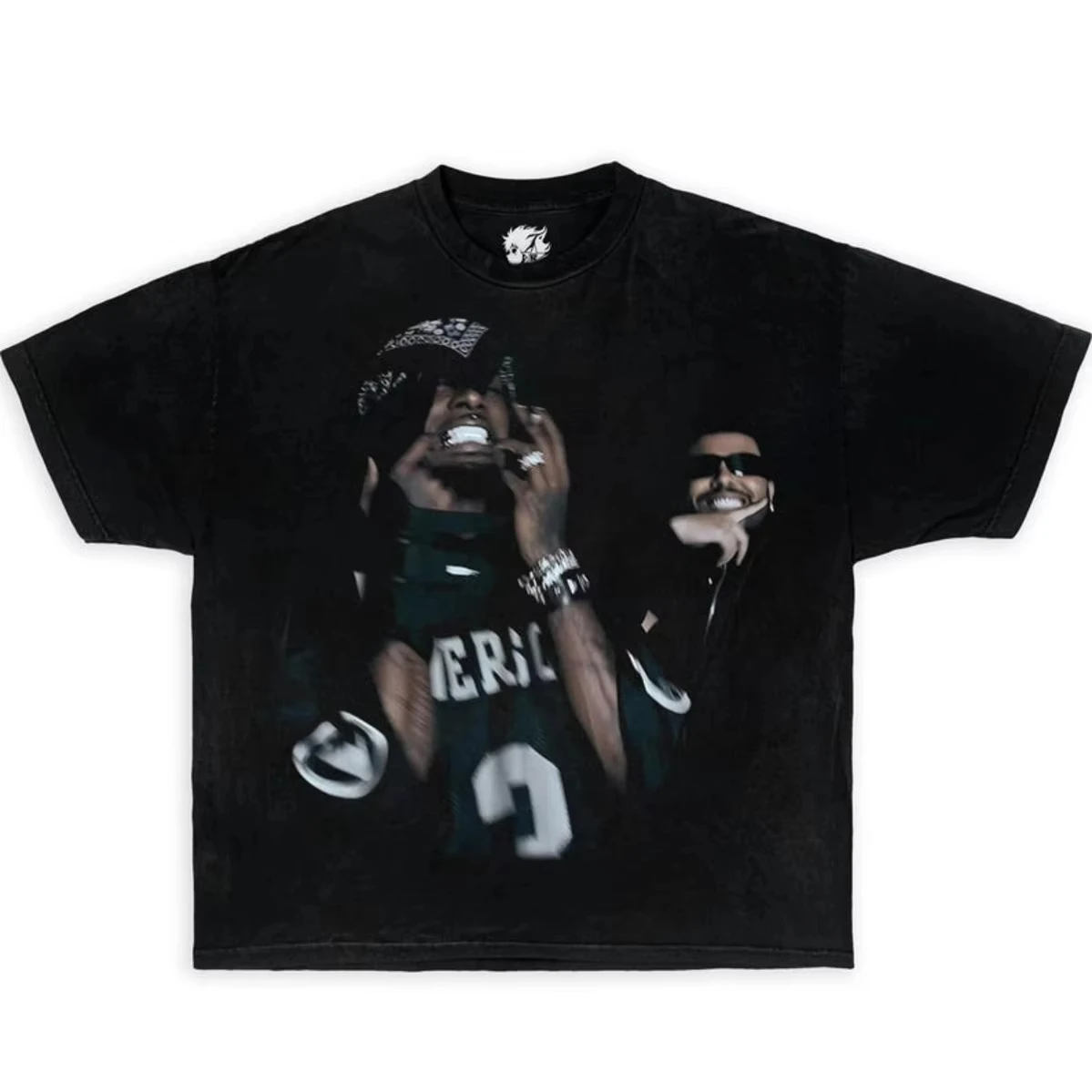 Camiseta Oversize Playboi Carti X The Weeknd Estilo Y2K Streetwear Gráfico Rap Opium Holgada para Tour
