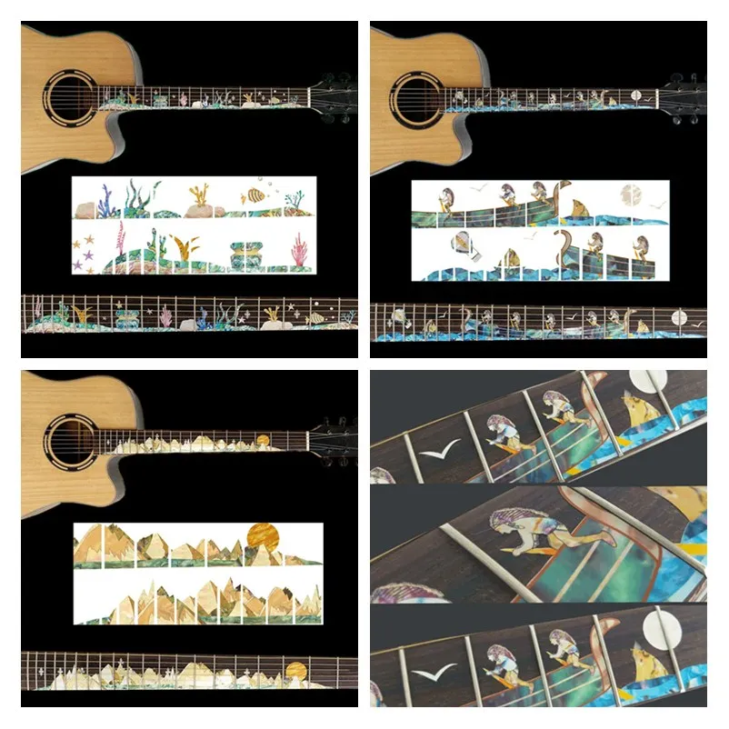 1PC Cross Inlay Decals Fretboard Sticker for Electric Acoustic Guitar Bass Ultra Thin Sticker Ukulele Guitarra Accessories