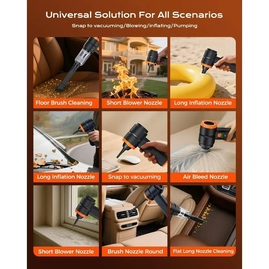 مكنسة كهربائية محمولة لاسلكية مع قوة شفط 30000PA ومحرك 130000 دورة في الدقيقة لميزة تنظيف السيارة المنزلية والحيوانات الأليفة بكفاءة #6