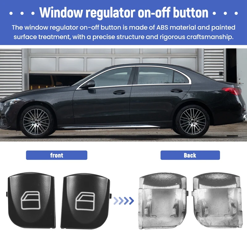 Window Switch Button Covers For Mercedes Benz W203 W208 C Clk Class Front Left+Right Window Switch Repair Button Caps