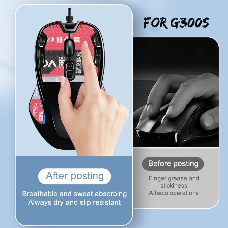 1 Buah Pita Pegangan Mouse Kurang Gesekan untuk G300S Stiker Penghisap Keringat Mouse Gaming untuk Komputer E-sport Gamer