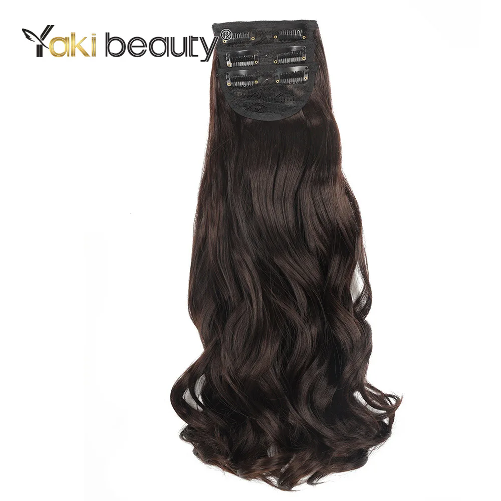 20 Inch Synthetic Hairpiece Clip In Hair Extensions 3 Pieces Set Invisible Curly Wave Hair For Everyday Use