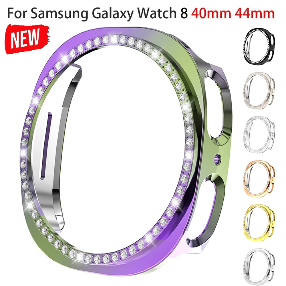 PC Hohl Schutzhülle für Samsung Galaxy Watch 8 40mm 44mm Hard Bumper Diamond Cover für Galaxy Watch 8 Protector Shell