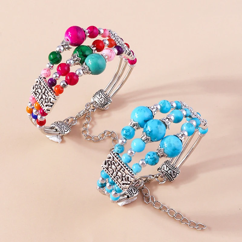Aihua Neue böhmische Charm-Perlenarmbänder für Frauen, ethnische Armbänder aus Naturstein, modischer Schmuck, Partygeschenke – Detail 1