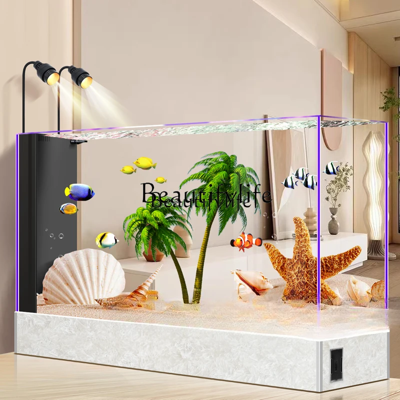 Living Room Floor Screen Partition Ecological Change Water Fish Globe