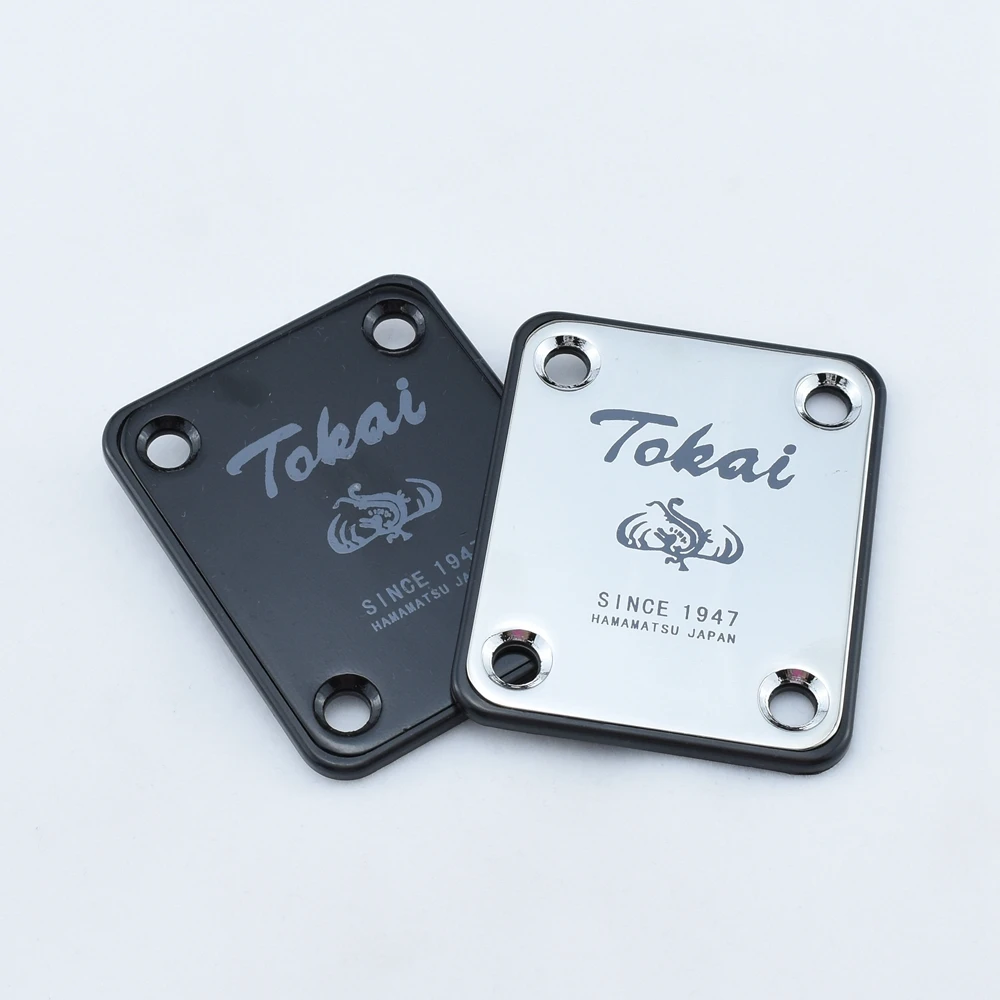 1 Set White / Black Character Black Neck Joint Plate For Electric Guitar Bass