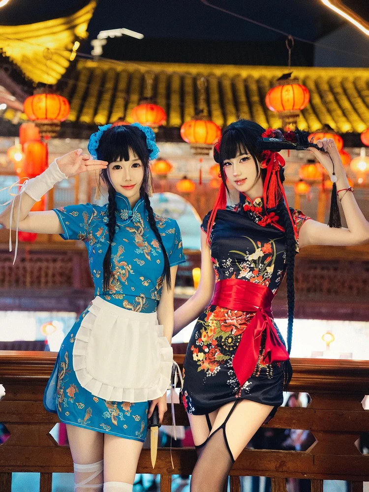 تنورة صينية جديدة من Sle Dr loween Cisas Cosplay orm تنورة خادمة ناعمة للفتيات ملابس يومية