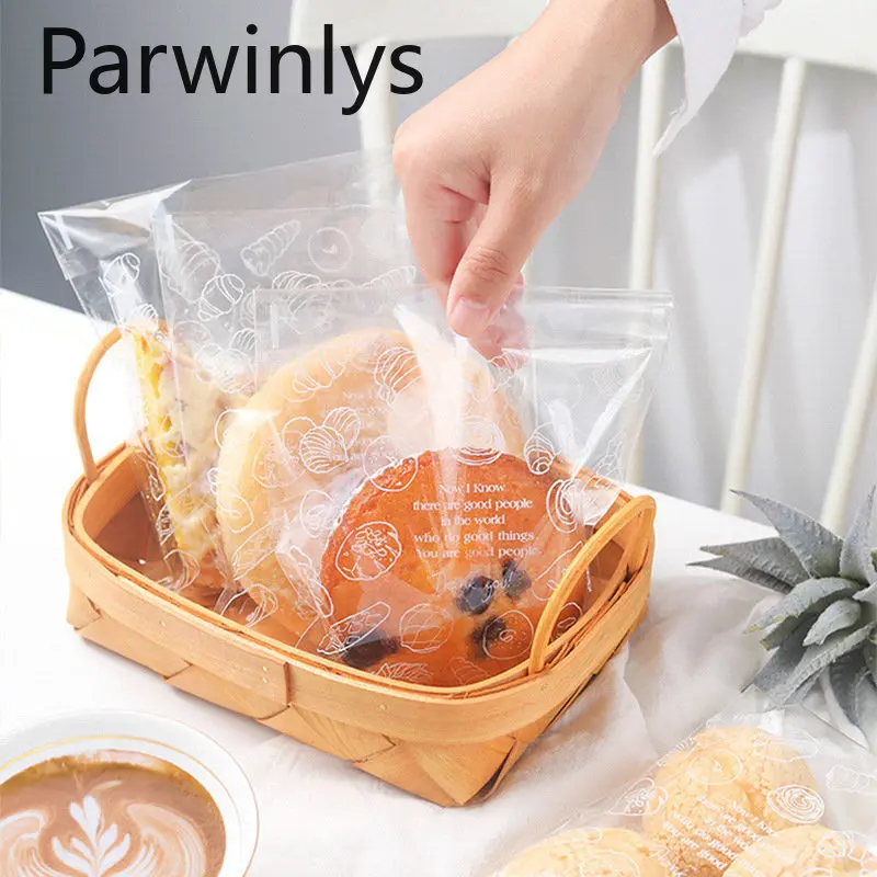 

100-900 PCS Toast Bread Bag Bakery Food Transparent Plastic Package Doughnut Disposable Seal Takeaway Wholesale Pastry Business