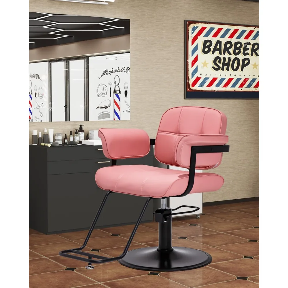 

Salon Chair, Extra Wide Hair Styling Chair with Heavy Duty Hydraulic Pump, 360° Swivel Height Adjustable Braiding Design