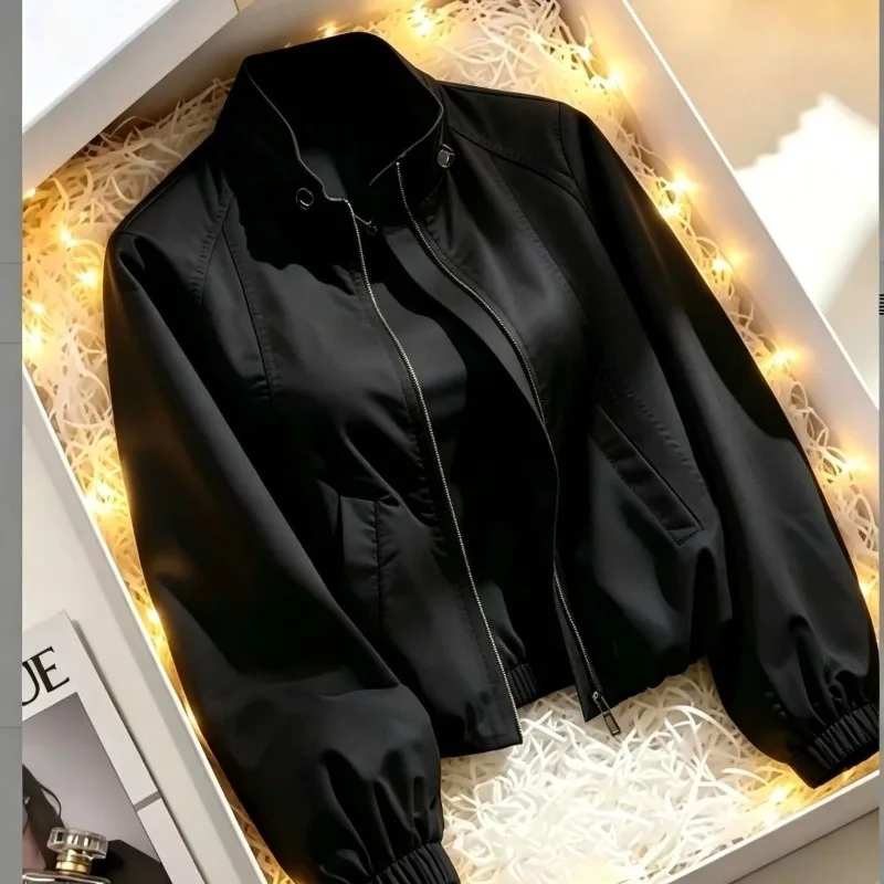 New Standing Collar Assault Jacket for Women, 2026 Spring and Autumn New Popular Items, Small and Thin Casual Jacket for Women