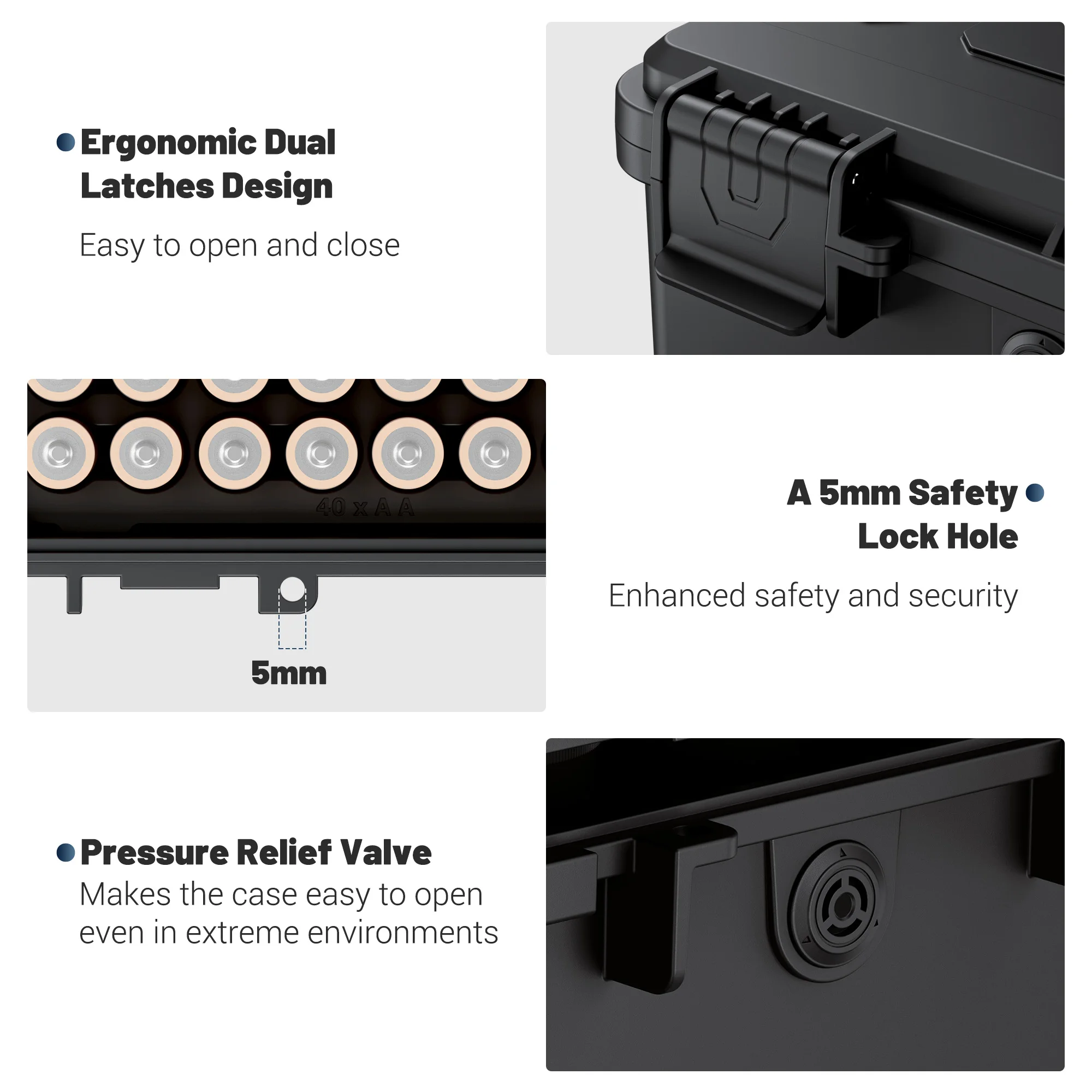علبة بطارية متعددة في 1 مع جهاز اختبار بطارية لبطاريات AA/AAA حاوية تخزين حامل بطارية خلية العملة لـ CR2032/CR2025