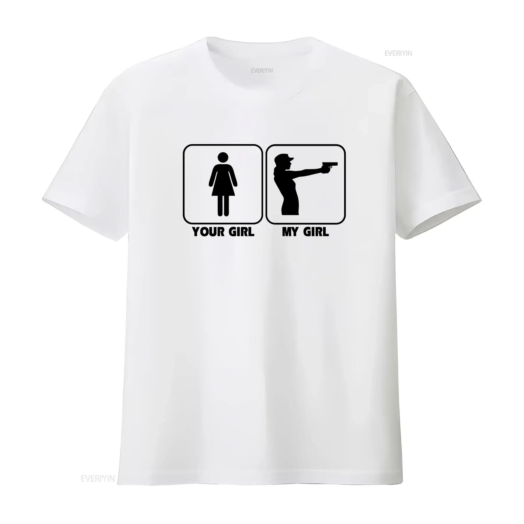 Your Girl My Shooter  T Shirt AR15 1911 M9 2nd M16 vintage Washed Top For Everyday Wear streetwear Unisex Comfortable Versatile