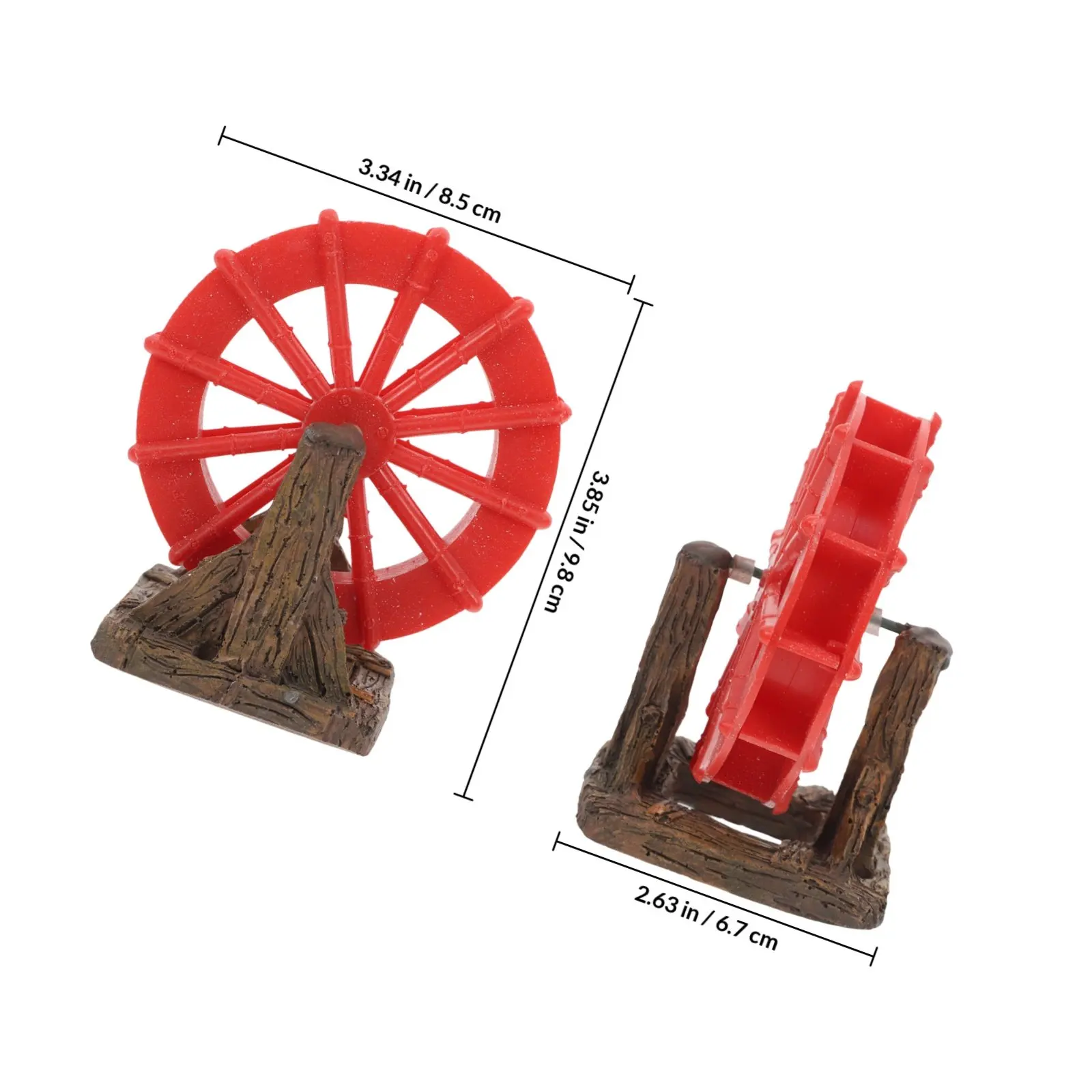 Aquarium Waterwheel Decoration Resin Windmill Feature with Lifelike Movement for Fish Tank Oxygen Flow Miniature Landscape Decor