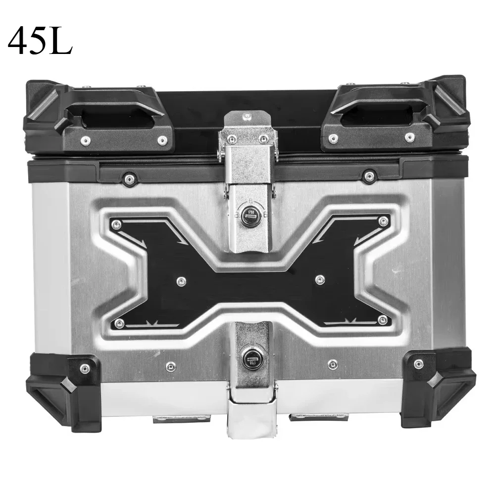 1Set 45L Aluminum Alloy Rear Luggage Storage Tool Case Helmet Box Universal Motorcycle Trunk Top Tail Box for Most Motorcycles