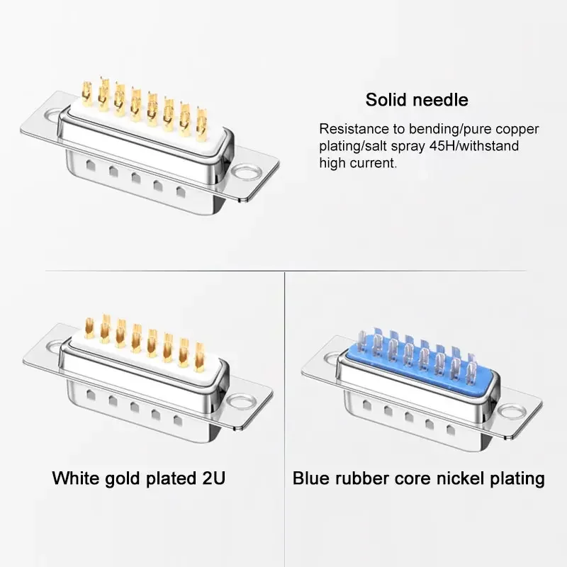 DB15 2 Rows Welding Male Female Connector 15 Pin Soldering Plug Serial Port Connector Black DB 15Pin Butt Joint Plug Adapter