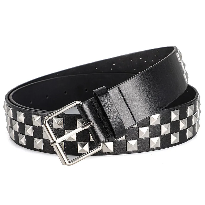 Bunter Nietengürtel für Damen, Unisex-Gürtel im Y2K-Stil, Heavy-Metal-Gürtel, europäischer und amerikanischer Punk-Rock-Jeansgürtel – Detail 6