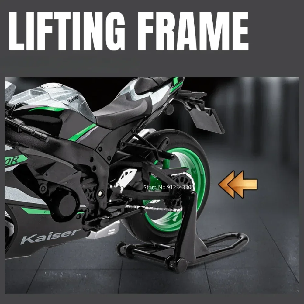 1:12 Kawasaki ZX-10R H2R moto jouet modèle alliage moulé sous pression lumière son Absorption des chocs course moteur modèles Collection cadeau