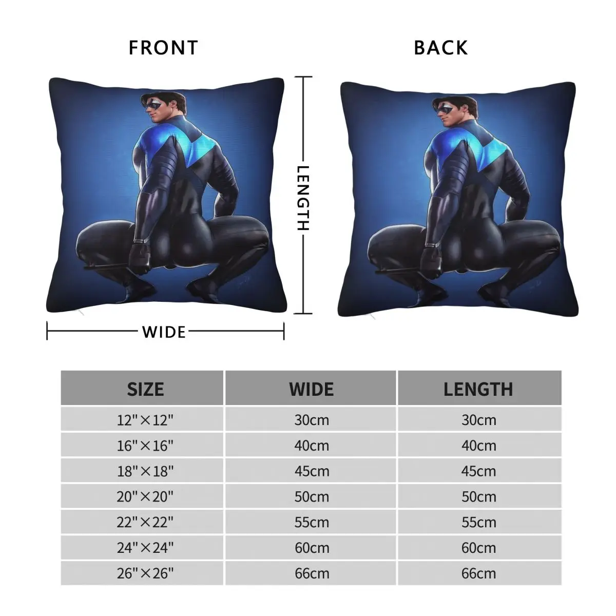 Nightwing Dick Grayson Pillowcase Polyester Linen Velvet Pattern Zip Decor Pillow Case Home Cushion Cover Wholesale view 2