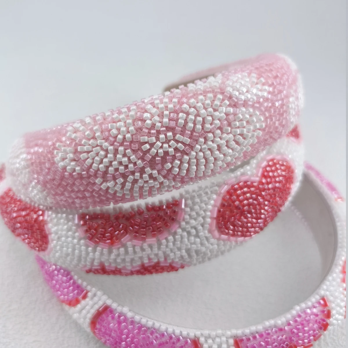 

Valentine's Day Gifts Adult Luxury Baroque Headbands Pretty Beaded Heart Flower Sponge Hairbands for Female Party Headwear