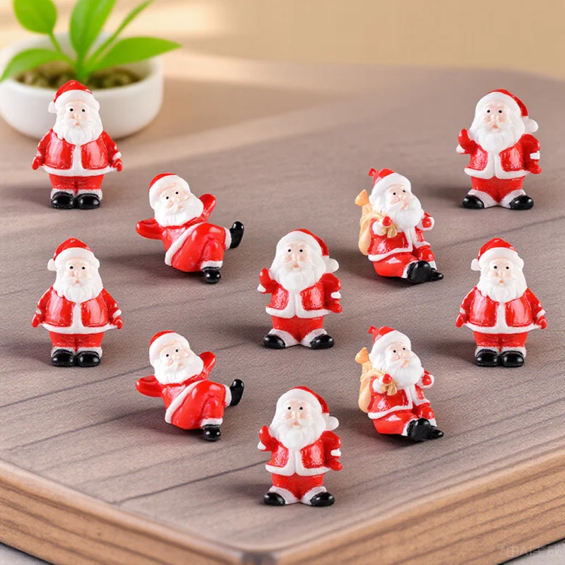 

10Pcs Xmas Miniature Snowman Resin Decorations Small Space Saving Christmas Party Supplies Bedroom Living Room Ornament