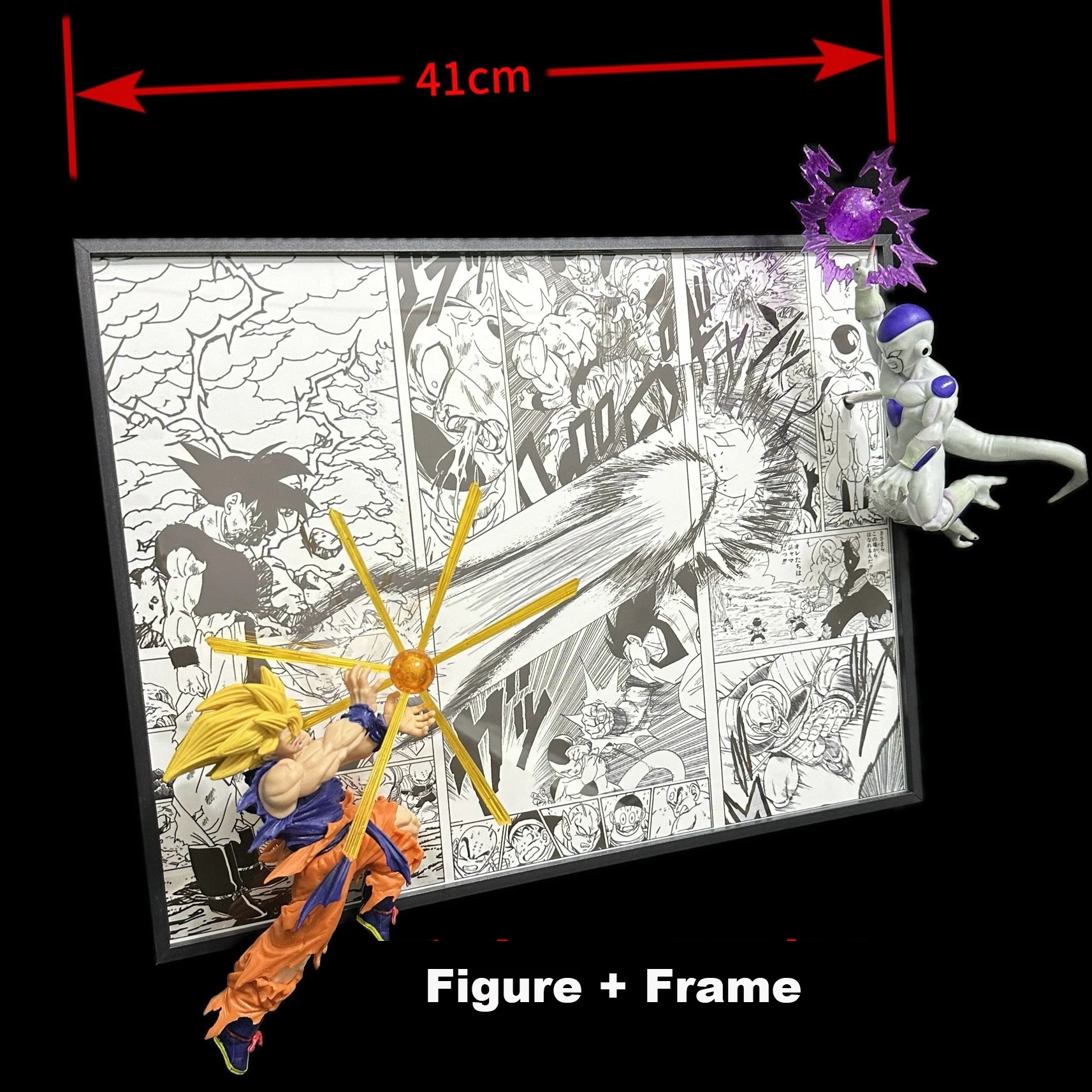 40*30CM Dragon Ball Goku Frieza Fight Anime Figure Painting GK Painting Wall Art Retro Posters Decorative Paintings For Home