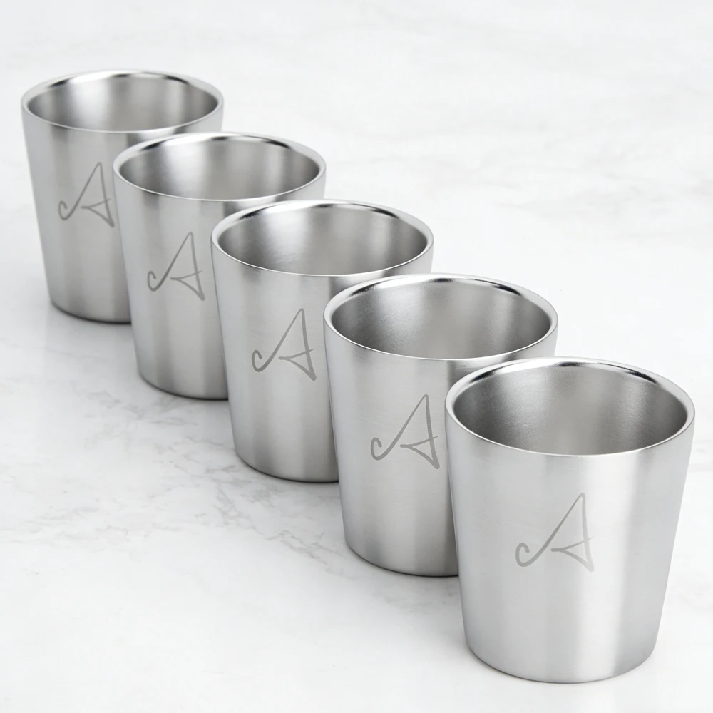 1pc Stainless Steel Cup Double Wall Water Glasses 175ml Metal Cup Small Reusable Mugs for BBQ Home Party Coffee