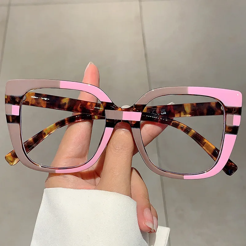 Trendy Women Glasses Square Retro Brand Design Colourful Anti-Blue Light Glasses for Decor Daily Use Blue Light Blocking Eyeware