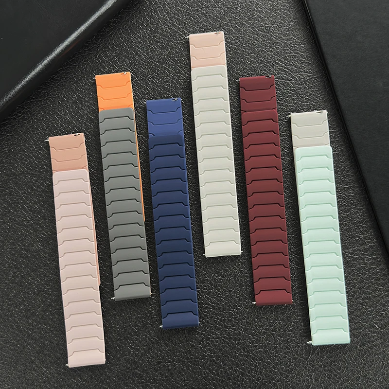 18 مللي متر 20 مللي متر 22 مللي متر سيليكون المغناطيسي الفرقة لهواوي ساعة GT6/5 GT6/5Pro 46 مللي متر الرياضة حزام لساعة سامسونج جالاكسي 7 6 5 4 سوار