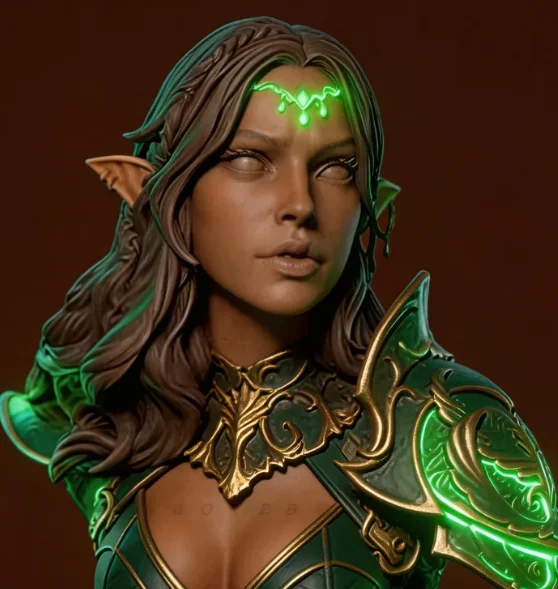 

65mm The resin half-body model set of the Elf Queen needs to be painted (Without earrings) A-2246