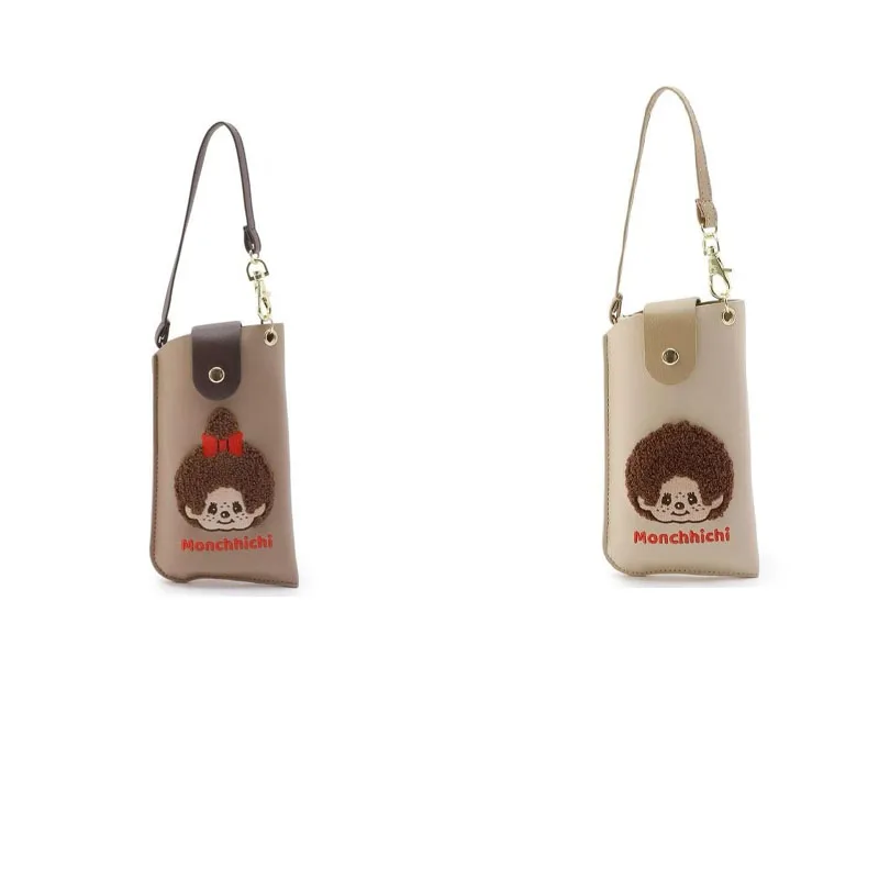

Monchichi cartoon embroidered hanging eyeglasses case, anti-drop, portable hanging bag, eyeglasses storage bag, small bag