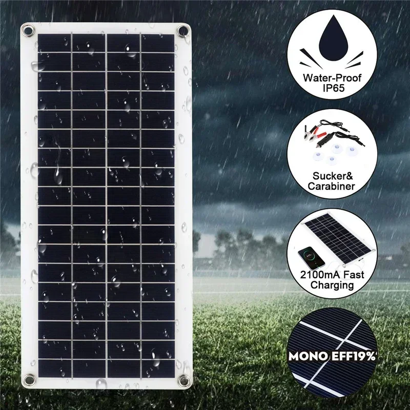 20W-1000W Solar Panel 12V Solar Cell 100A Controller Solar Panel for Phone RV Car MP3 PAD Outdoor Battery Supply