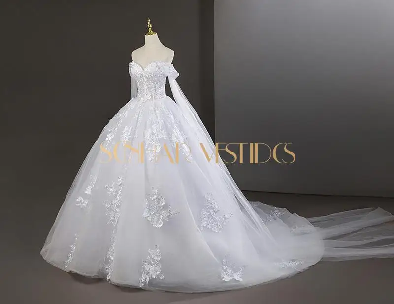 Süße Brautkleider, luxuriöses Spitzen-Hochzeitskleid mit Schleppe, klassisches Brautkleid, maßgeschneidert, 2025, neu, Übergröße