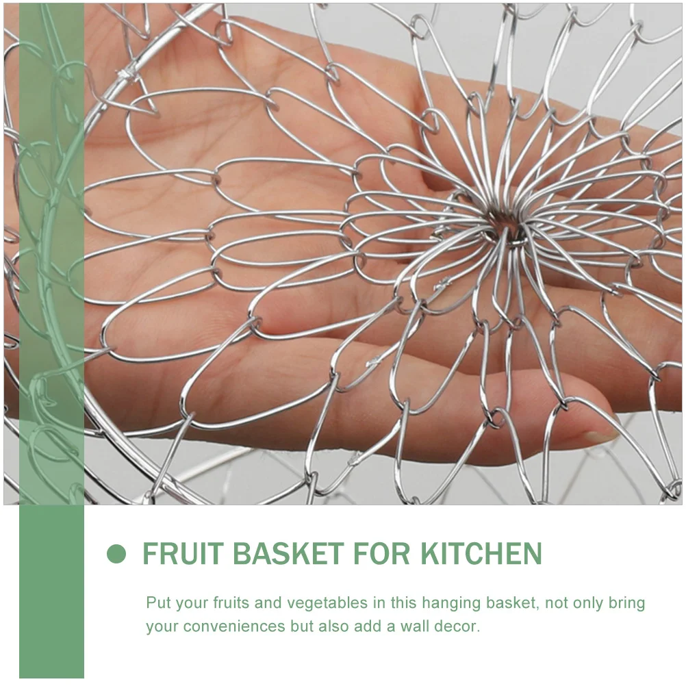 

3 Tier Heavy Duty Wire Fruit Kitchen Wall Mount Vegetable Storage 3 Level Iron Wire Hanging Baskets For Bananas Onions Potatoes