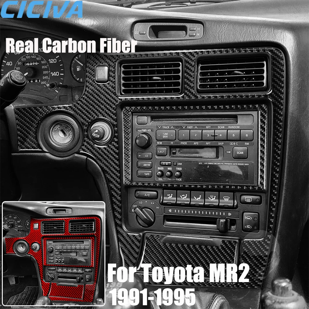 

Real Carbon Fiber Car Accessories Center Console Decorative Cover Soft Sticker For Toyota MR2 SW20 1991 1992 1993 1994 1995