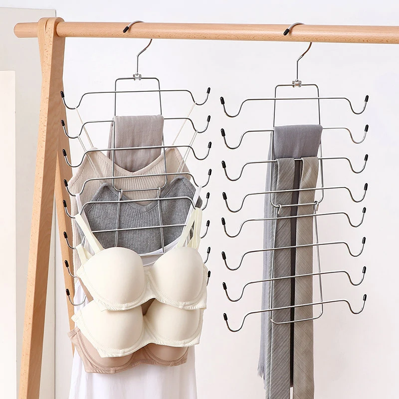 Houesehold Foldable Multi-layer Underwear Hanger Camisole Bras Tank Tops Hanger Multifunctional Storage Space Saving Organizers