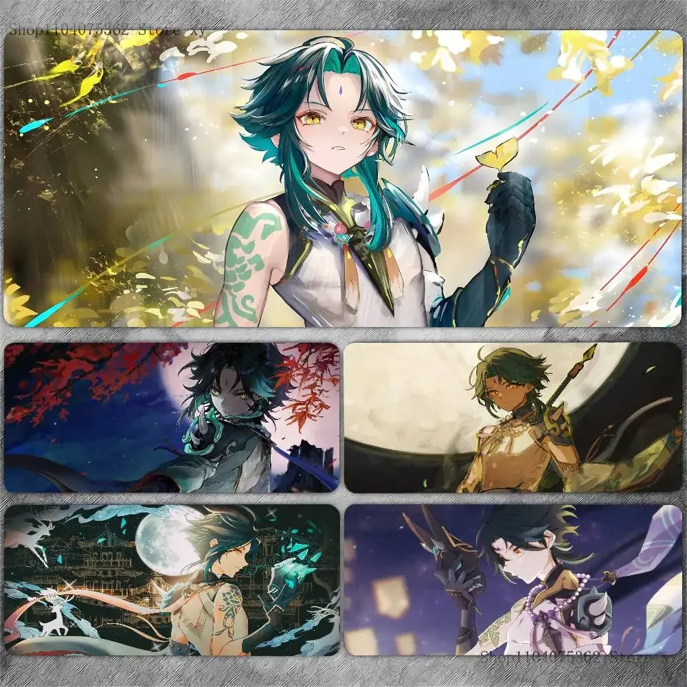 

1pc Game Genshin Xiao Mousepad Non-slip Suitable For Office Computers Laptops E-sports Game Desk Mats XXL Keyboard