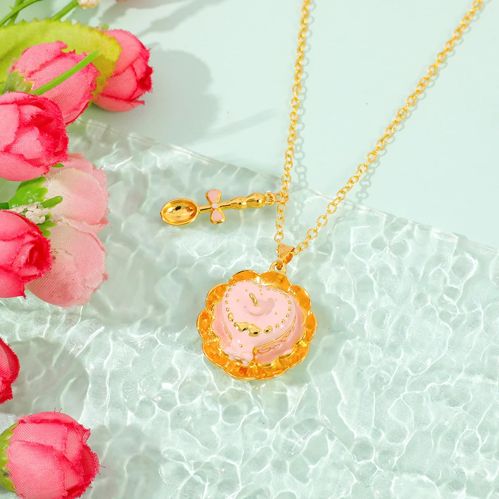 Fashion Sweet Mini Cake Design Openable Necklace Charm Cute Pendant Jewelry Birthday Gift for Friends Accessories