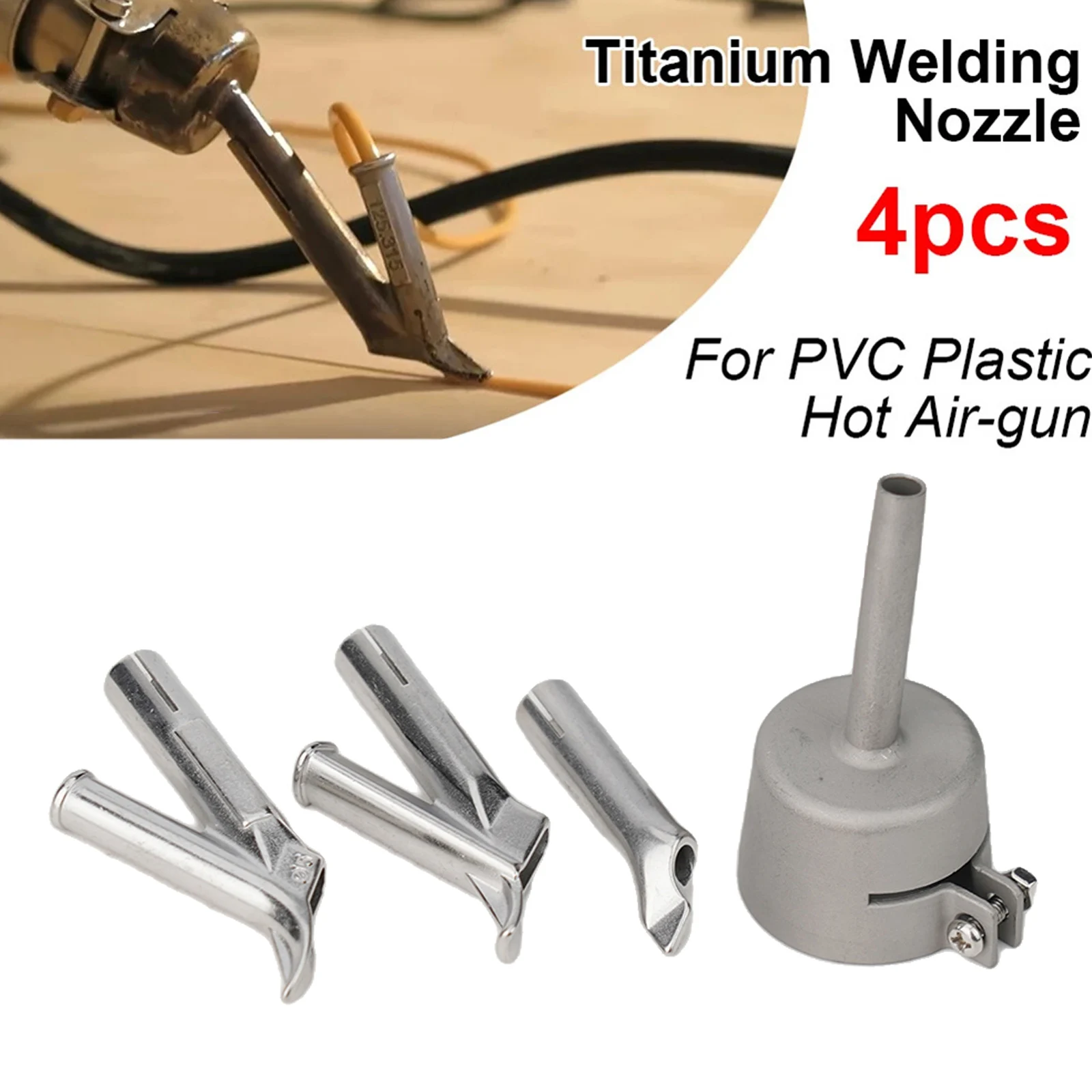 4Pcs/Set Speed Welding Nozzles For Vinyl PVC Plastic Hot Air Blower Triangle Speed Nozzle 5mm Round Welding Head Alloy Y Type