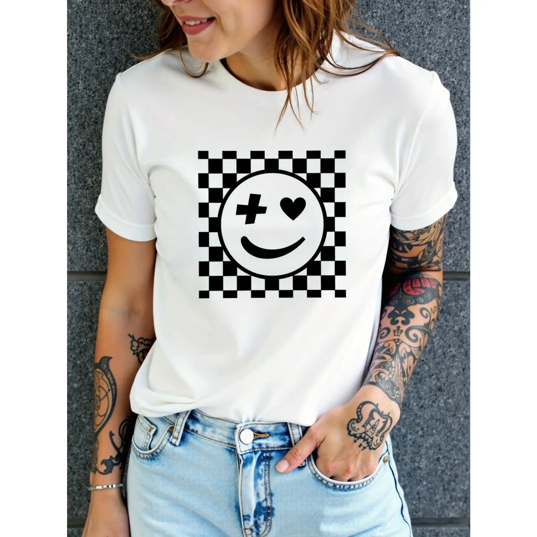 

Creative Cartoon Graphic Printed Women'S Fashionable, Comfortable, Breathable Casual Sports Short-Sleeve T-Shirt.