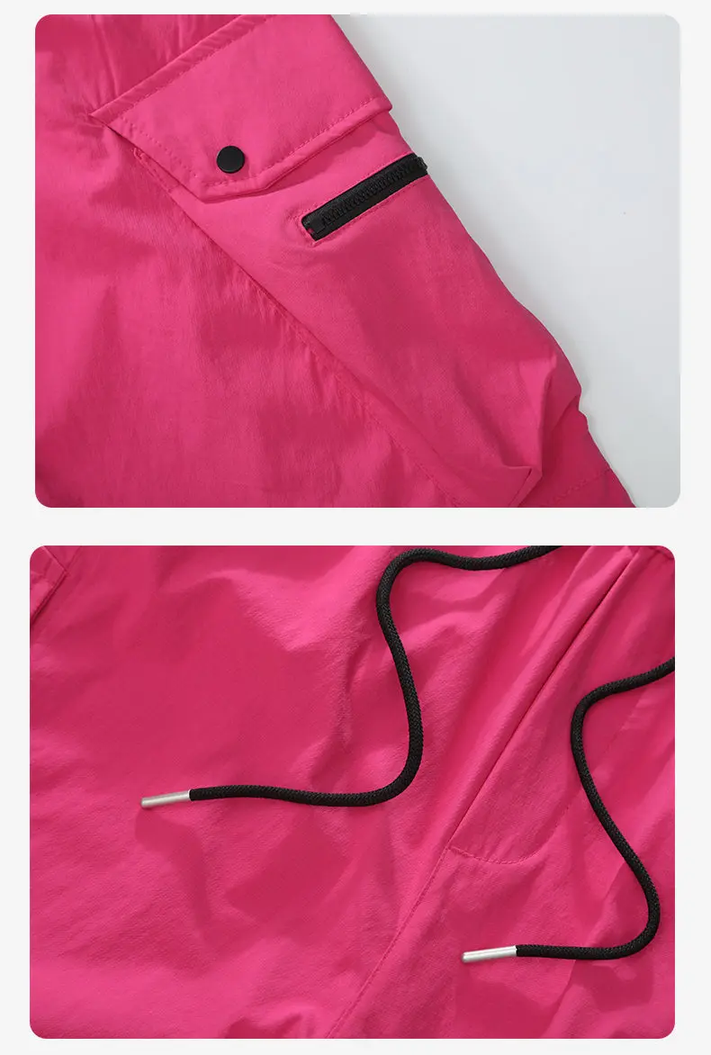 Lässige Herren-Shorts mit Kordelzug und elastischem Bund, lockere knielange Hosen, Sommer 2026, Five-Cent-Jogger mit Reißverschlusstaschen – Detail 13