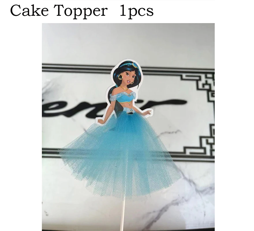 1-10 قطعة/الوحدة ديزني فروزن إلسا آنا الأميرة كعكة العلم سنو وايت ارييل أورورا كب كيك القبعات العالية الفتيات حفلة عيد ميلاد زينة