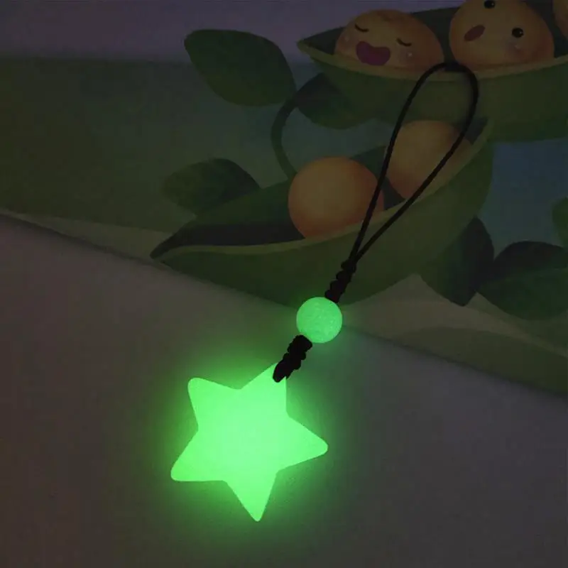 Star Phone Charm Unique Glow-in-the-dark Phone Pendant Small Star Mobile Phone Chain Decoration Pendant Keychain Bag Accessory