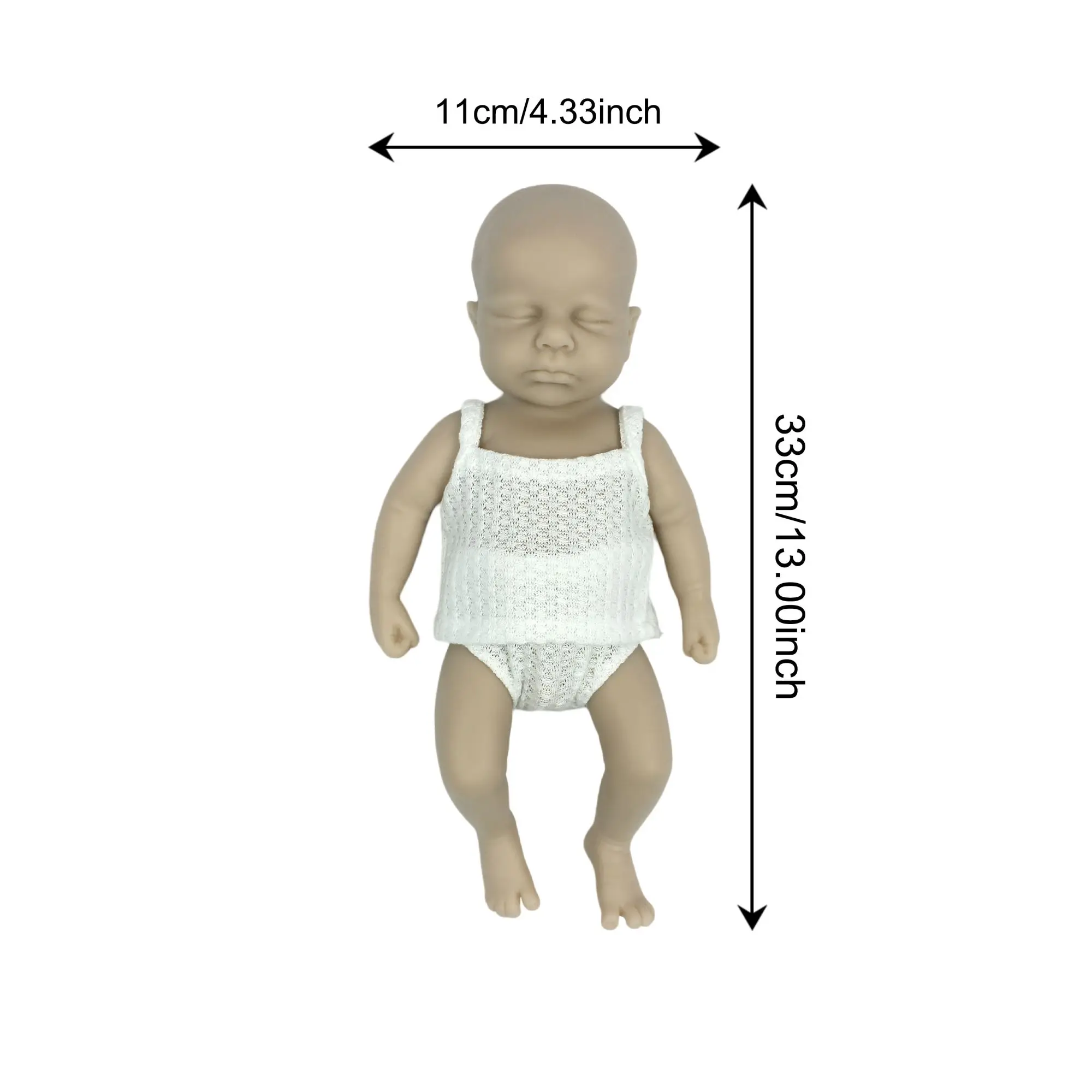 33CM Open Mount Reborn Dolls Unpainted Loulou Full Body Soft Solid Silicone Reborn Doll Reborn De Silicona Cuerpo Entero