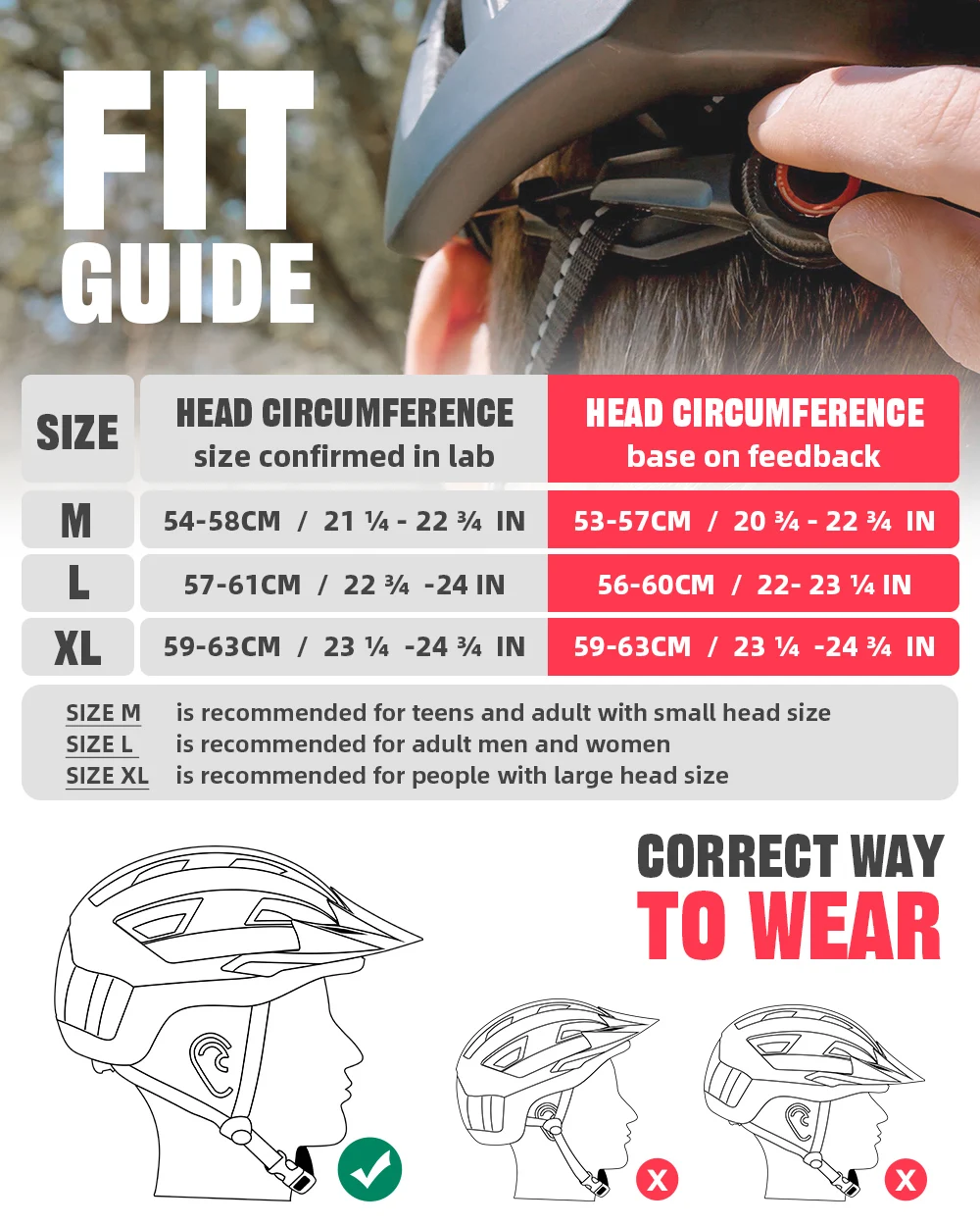 VICTGOAL Fahrradhelm Erwachsene Straße Mountainbike Helme Outdoor Sport Sicherheit Radfahren Zubehör Mit LED Rücklicht Brille – Detail 6