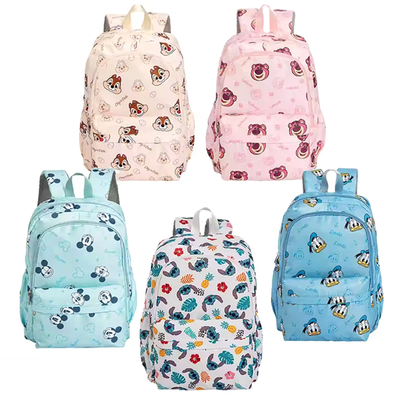 Lilo and Stitch 16 Inch Allover Print Backpack Donald Duck Mickey Large Capacity Backpack College Style Backpack