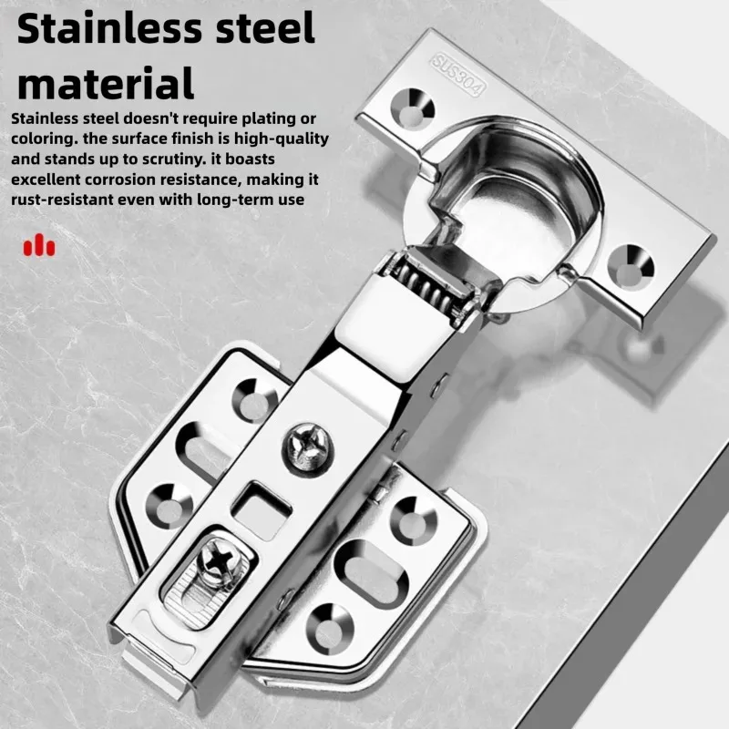 2Pcs Soft Close Hydraulic Cabinet Hinges, Cold Rolled Steel with Built-in Damper Buffer for Kitchen Cupboard and Wardrobe Doors