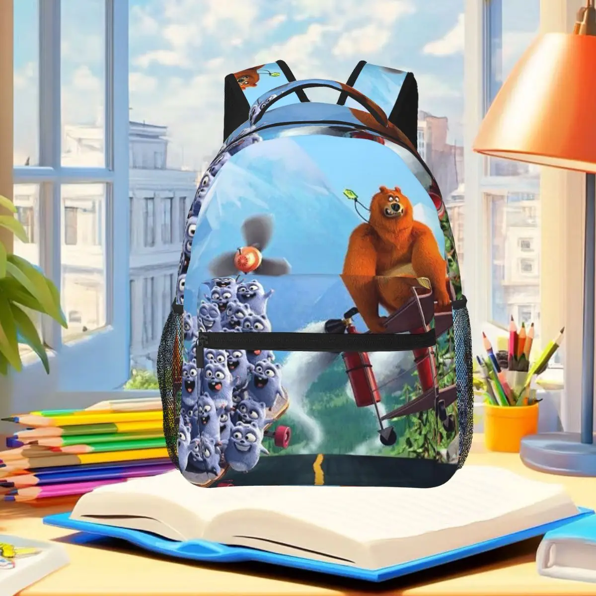 Grizzy And The Lemmings Cartoon Anime Backpack Student Boys Girls BookBag School Bag Computer Shoulder Bags for Men Women